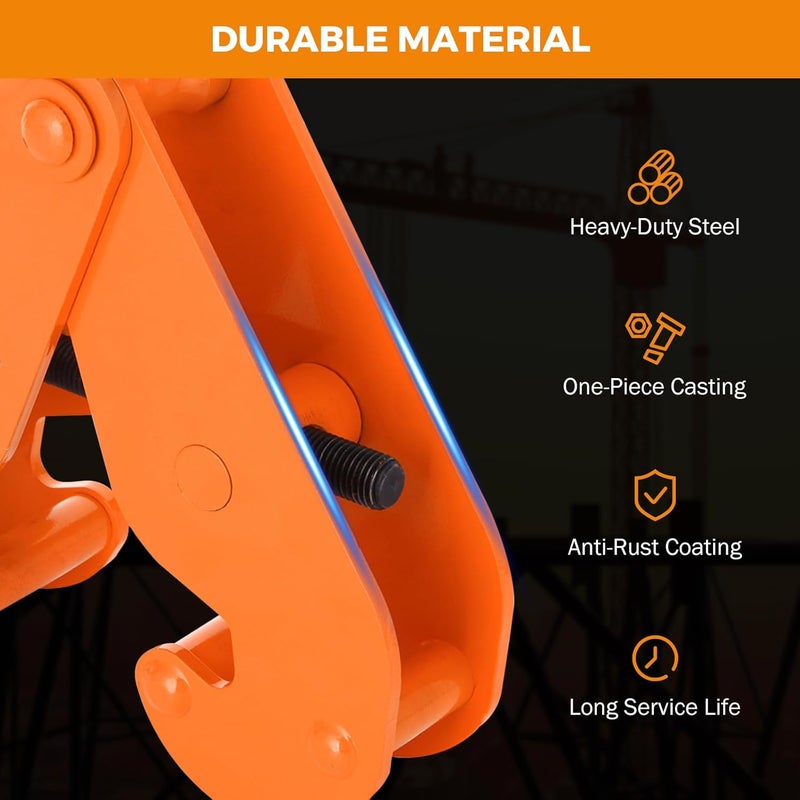 BEAMNOVA I Beam Clamp 4400lbs 2 Ton Load Capacity Heavy Duty Lifting Clamp Tool Metal for Rigging Adjustable Opening Flange - Image 4